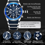 Reloj de Cuarzo para Hombre Multifunción Acero