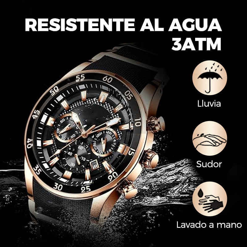 Reloj de Cuarzo para Hombre Multifunción Acero
