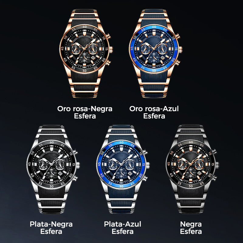 Reloj de Cuarzo para Hombre Multifunción Acero