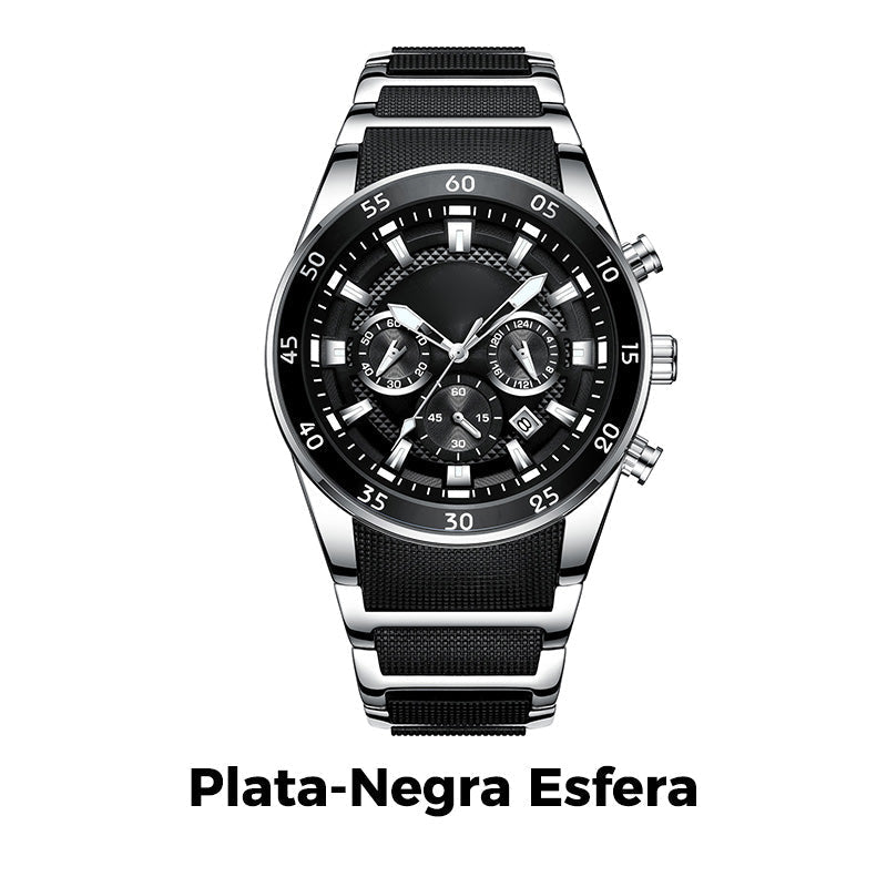 Reloj de Cuarzo para Hombre Multifunción Acero