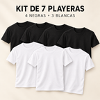 Pack 7 Playeras para Hombre – Ultraligeras y Secado Rápido (Blanco o Negro)