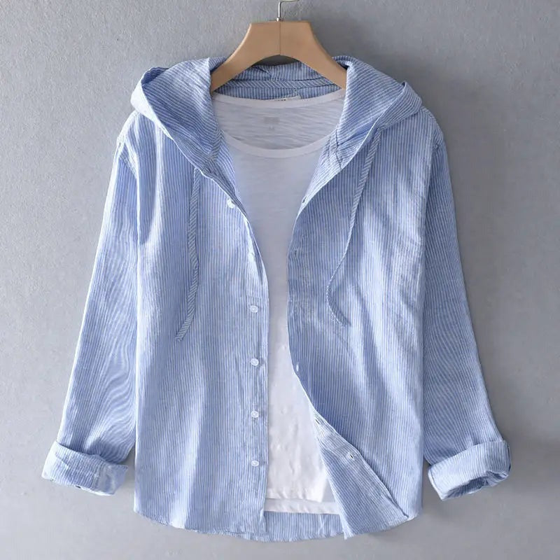 Elan Camisa de Lino con Capucha