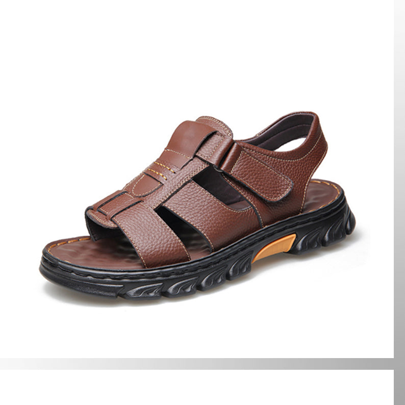 Sandalias de Piel para Hombre con Plantilla de Masaje