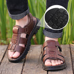 Sandalias de Piel para Hombre con Plantilla de Masaje