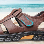 Sandalias de Piel para Hombre con Plantilla de Masaje