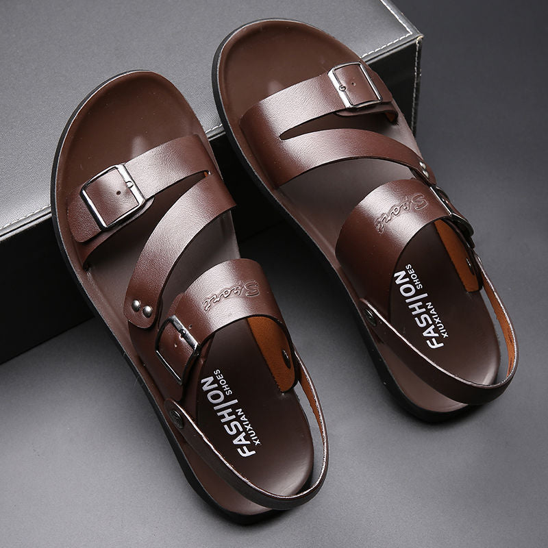 Sandalias de Piel para Hombre Punta Abierta