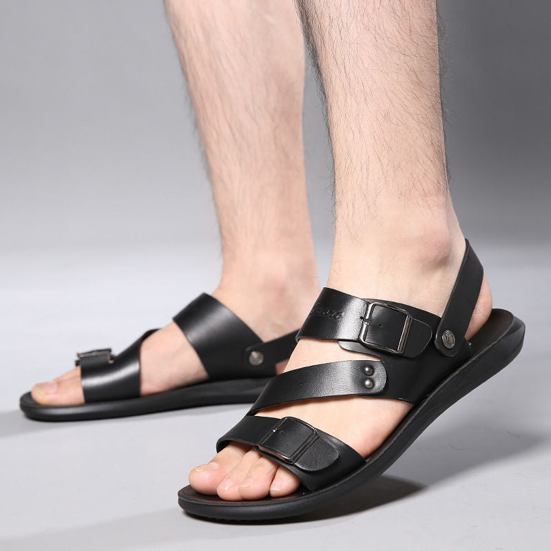Sandalias de Piel para Hombre Punta Abierta