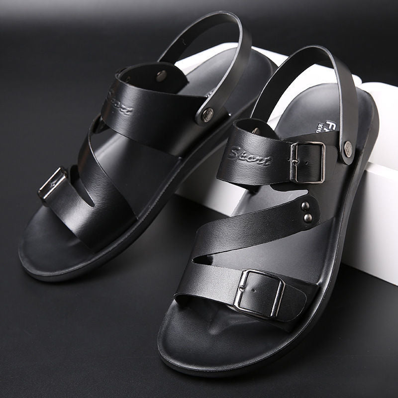Sandalias de Piel para Hombre Punta Abierta