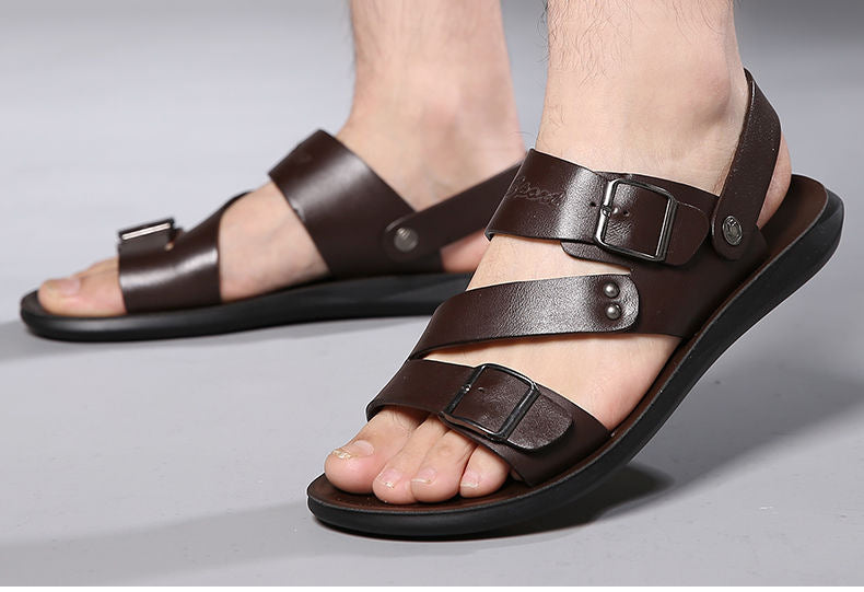 Sandalias de Piel para Hombre Punta Abierta
