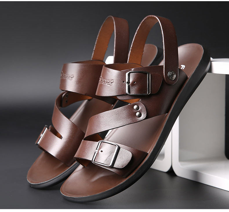 Sandalias de Piel para Hombre Punta Abierta