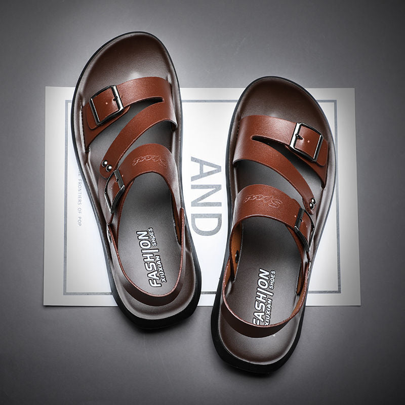 Sandalias de Piel para Hombre Punta Abierta