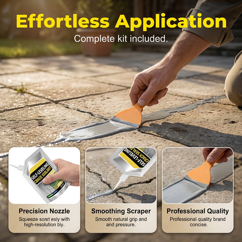 Sellador Autonivelante para Grietas de Concreto con Espátula