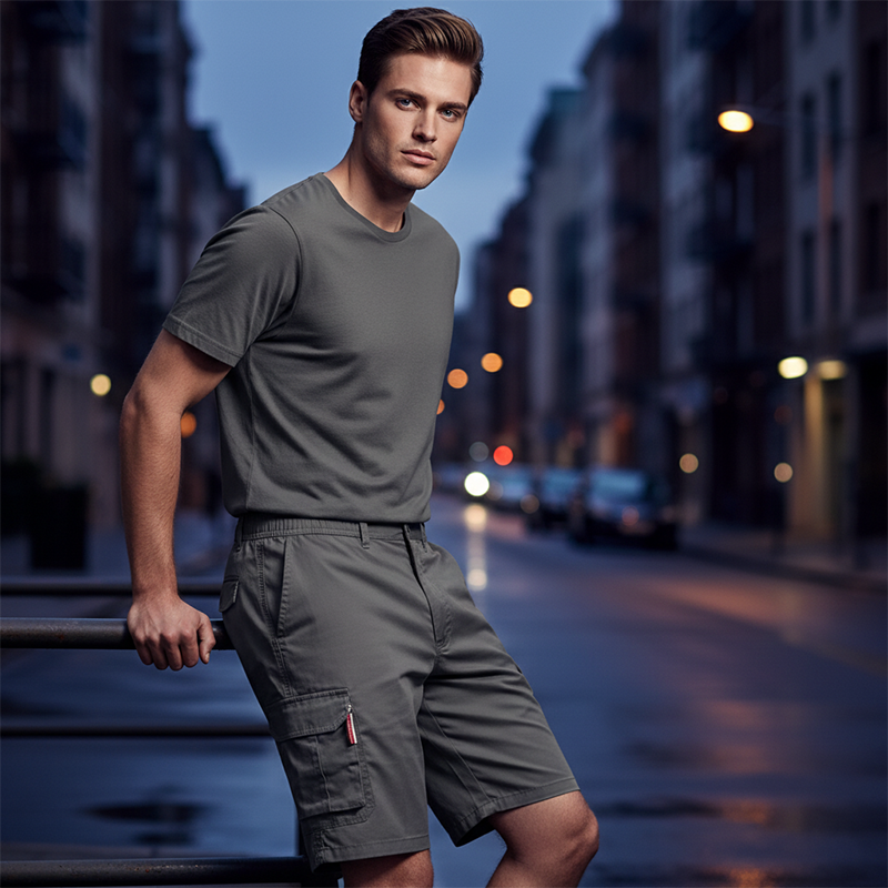 Short Cargo para Hombre con Cintura Elástica y Bolsillos