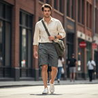 Short Cargo para Hombre con Cintura Elástica y Bolsillos