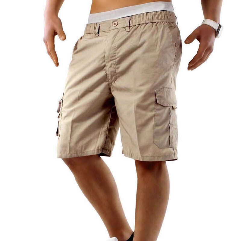 Short Cargo para Hombre con Cintura Elástica y Bolsillos