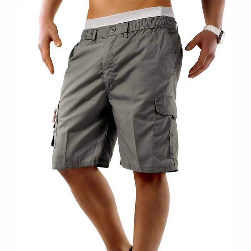 Short Cargo para Hombre con Cintura Elástica y Bolsillos