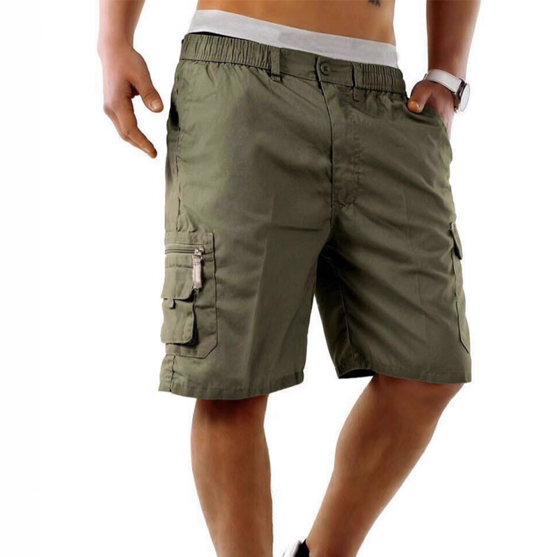 Short Cargo para Hombre con Cintura Elástica y Bolsillos