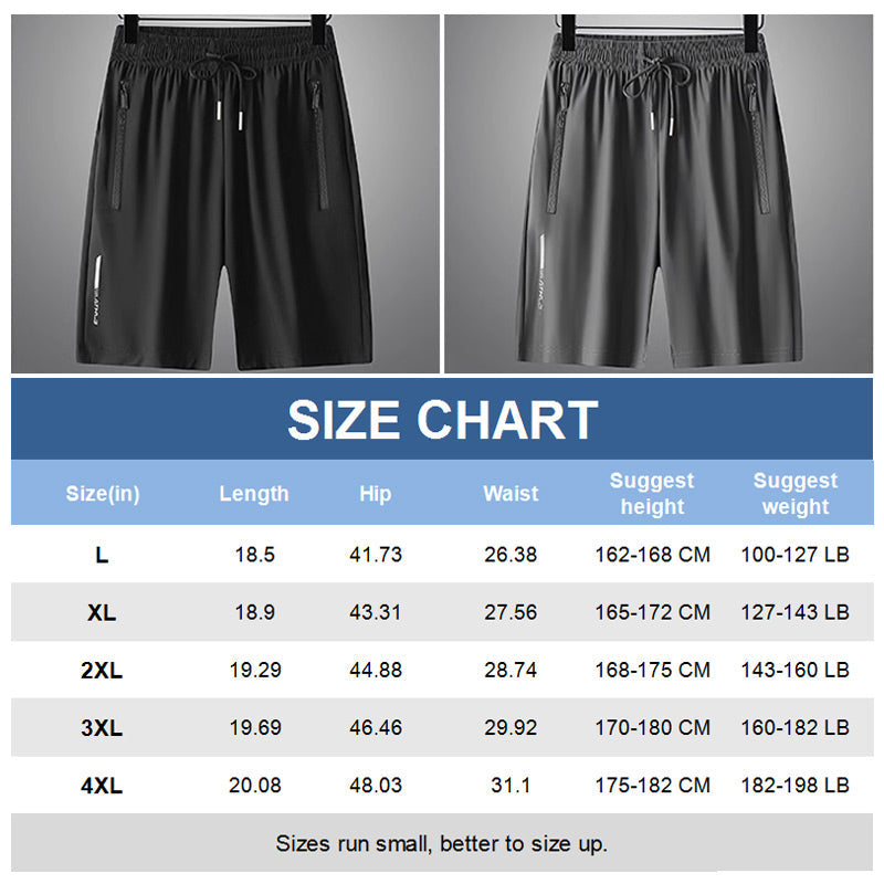 Short Deportivo de Seda Fría para Hombre Elástico