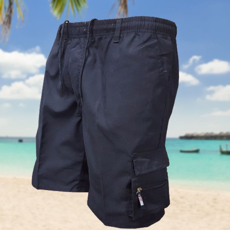 Shorts Cargo de Senderismo para Hombre Cintura Elástica