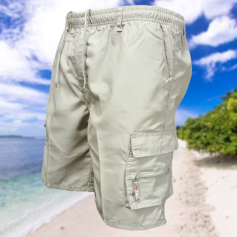 Shorts Cargo de Senderismo para Hombre Cintura Elástica