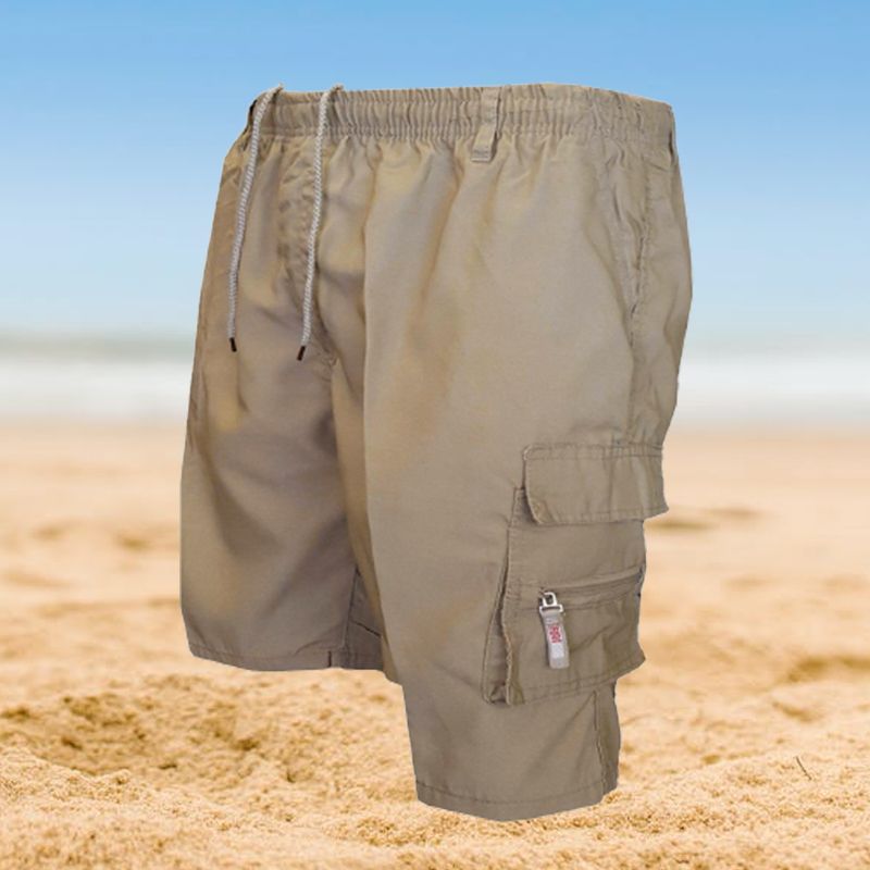 Shorts Cargo de Senderismo para Hombre Cintura Elástica