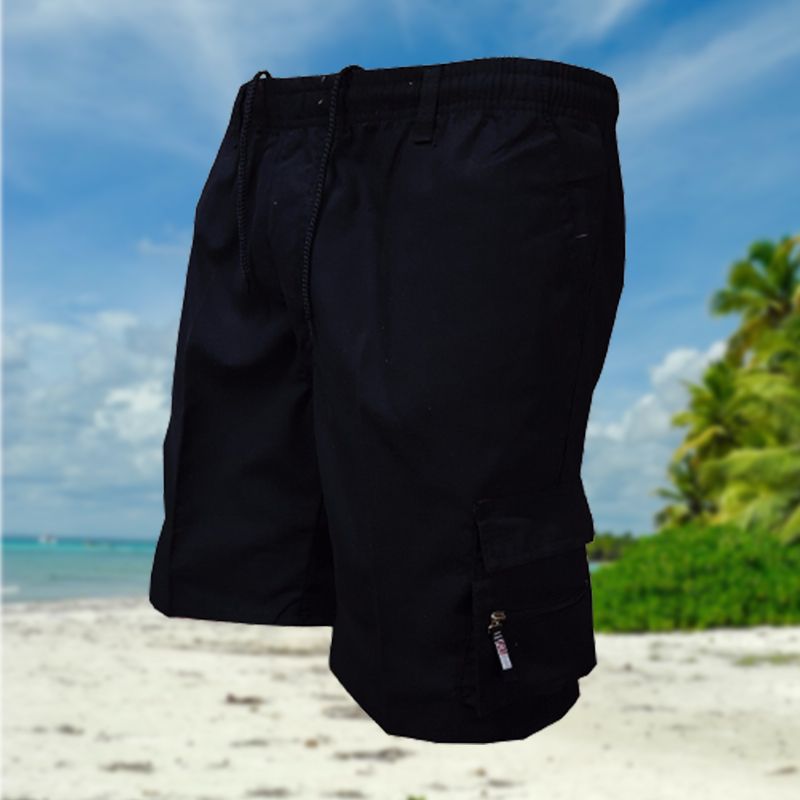 Shorts Cargo de Senderismo para Hombre Cintura Elástica