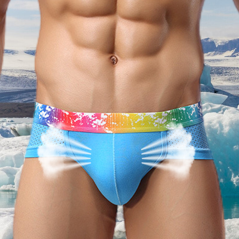 Slips de Malla para Hombre Talle Bajo con Ribete de Color