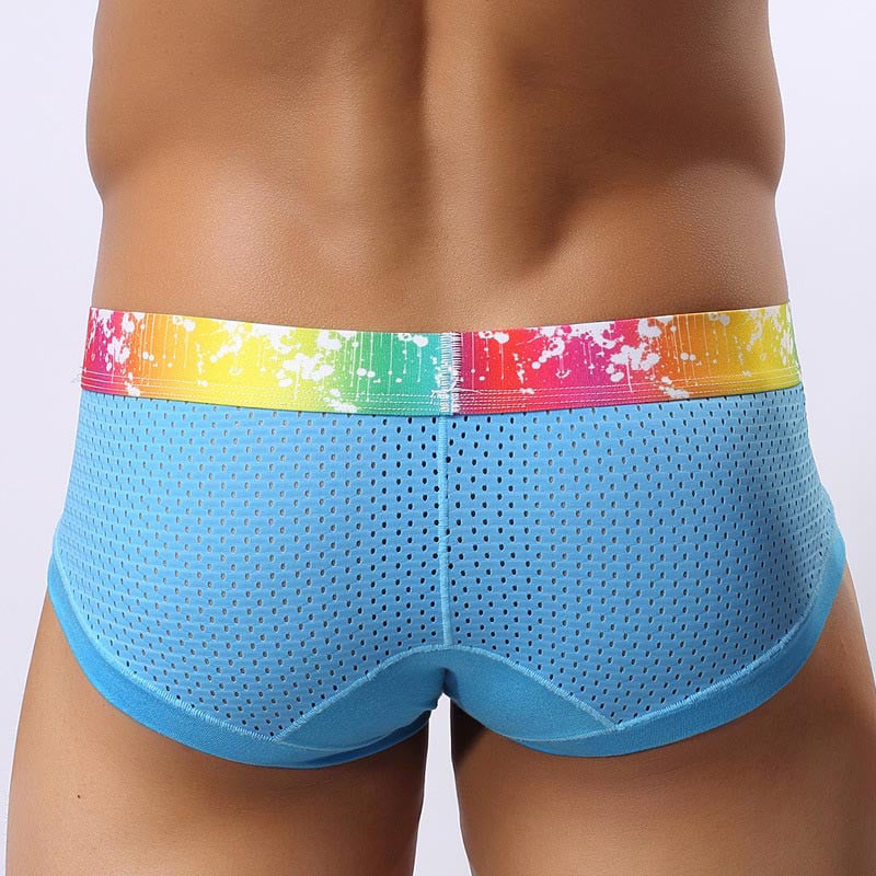 Slips de Malla para Hombre Talle Bajo con Ribete de Color
