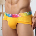 Slips de Malla para Hombre Talle Bajo con Ribete de Color