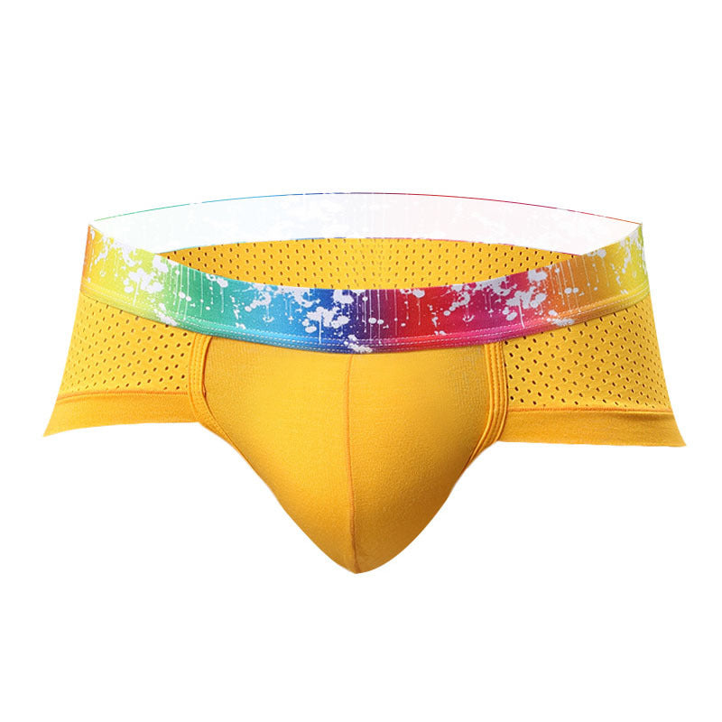 Slips de Malla para Hombre Talle Bajo con Ribete de Color