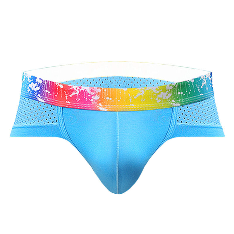 Slips de Malla para Hombre Talle Bajo con Ribete de Color