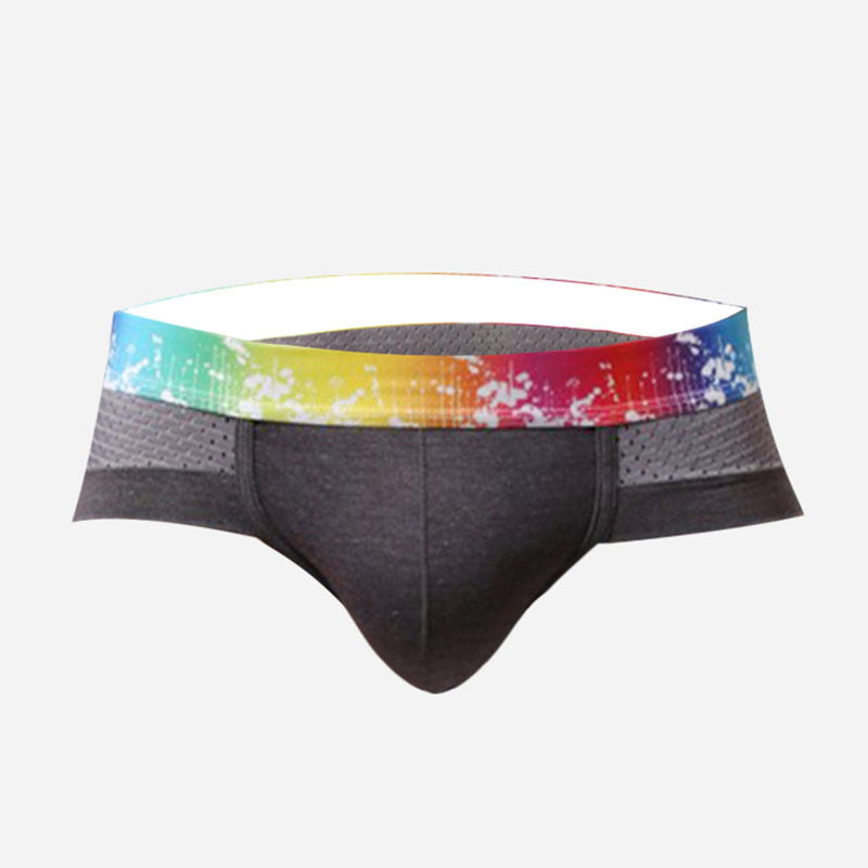Slips de Malla para Hombre Talle Bajo con Ribete de Color