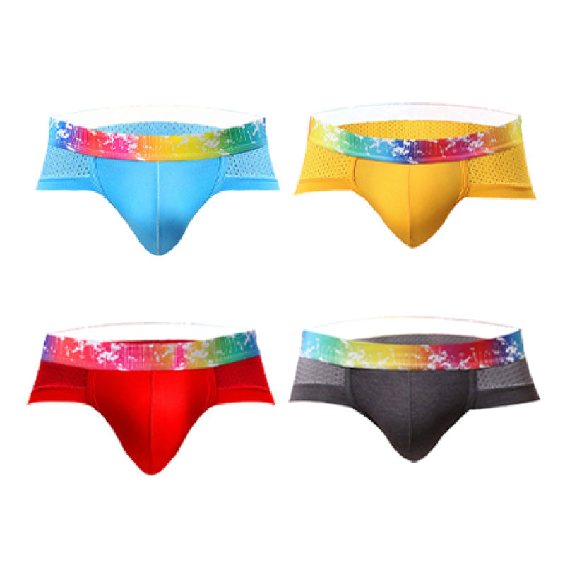 Slips de Malla para Hombre Talle Bajo con Ribete de Color