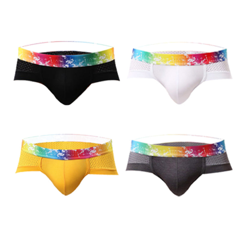 Slips de Malla para Hombre Talle Bajo con Ribete de Color