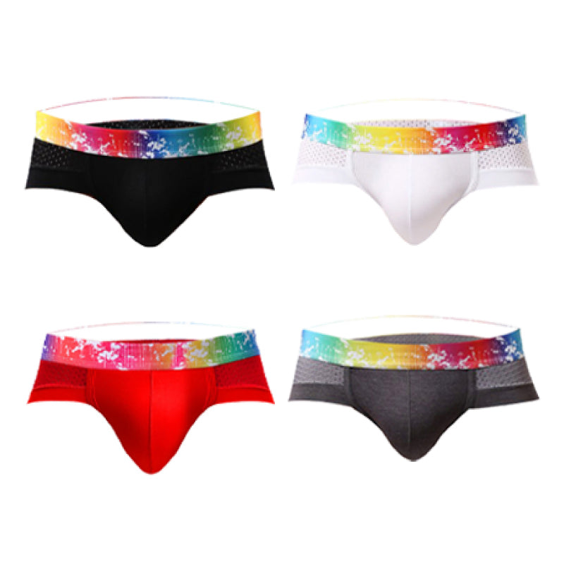 Slips de Malla para Hombre Talle Bajo con Ribete de Color