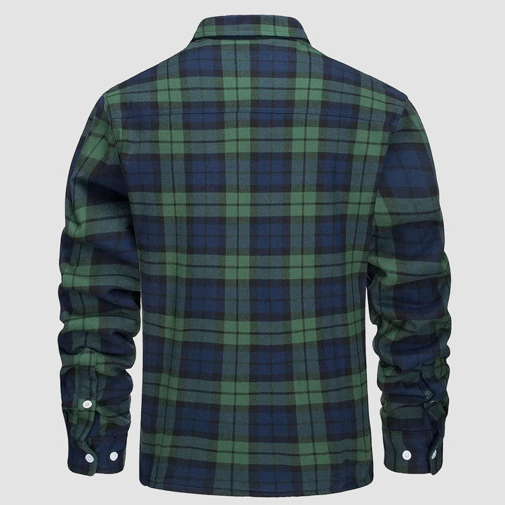 Sobrecamisa de Franela a Cuadros con Forro Sherpa para Hombre