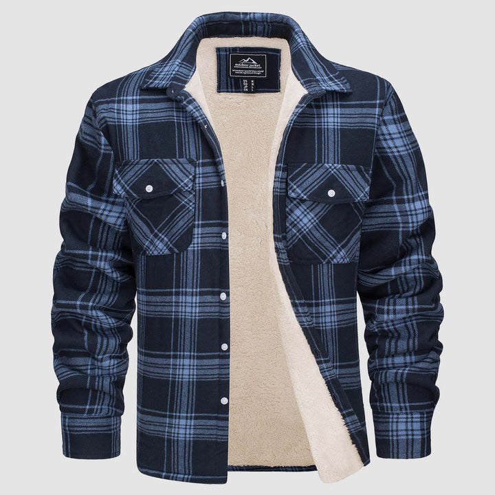 Sobrecamisa de Franela a Cuadros con Forro Sherpa para Hombre