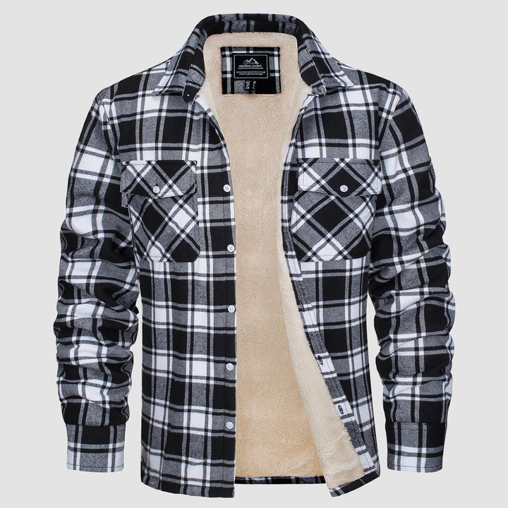 Sobrecamisa de Franela a Cuadros con Forro Sherpa para Hombre