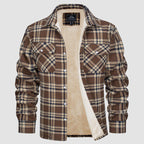 Sobrecamisa de Franela a Cuadros con Forro Sherpa para Hombre