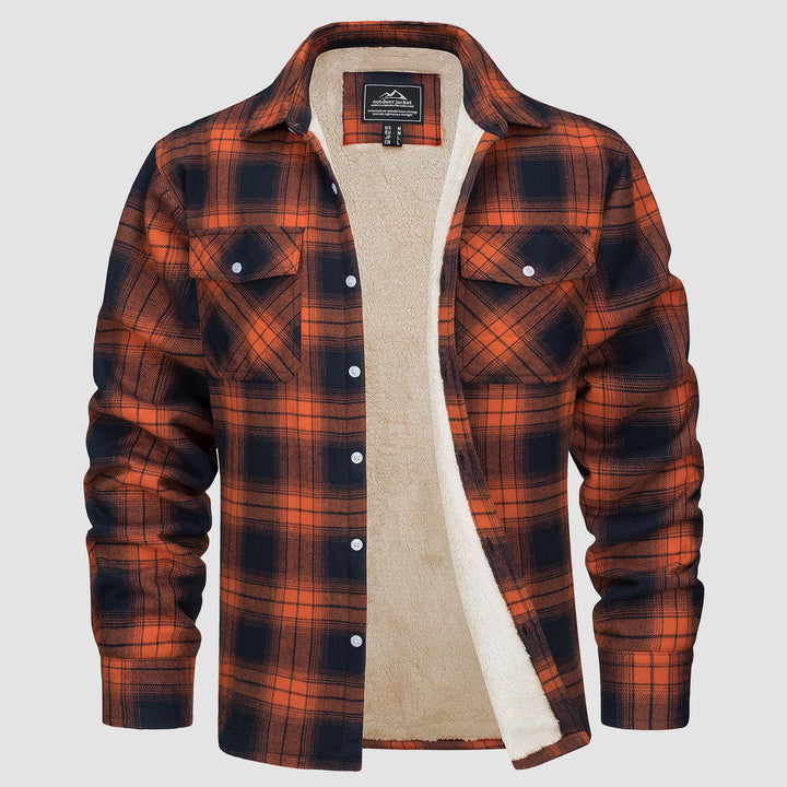 Sobrecamisa de Franela a Cuadros con Forro Sherpa para Hombre