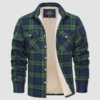 Sobrecamisa de Franela a Cuadros con Forro Sherpa para Hombre