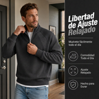Sudadera Cálida con Media Cremallera para Hombre Corte Holgado