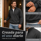 Sudadera Cálida con Media Cremallera para Hombre Corte Holgado