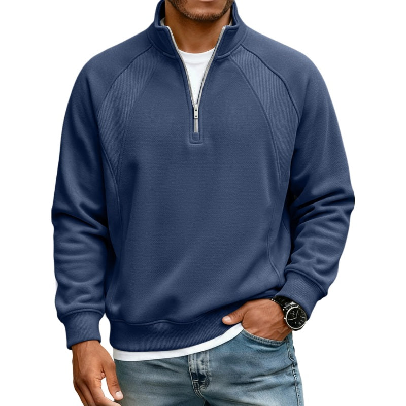 Sudadera Cálida con Media Cremallera para Hombre Corte Holgado
