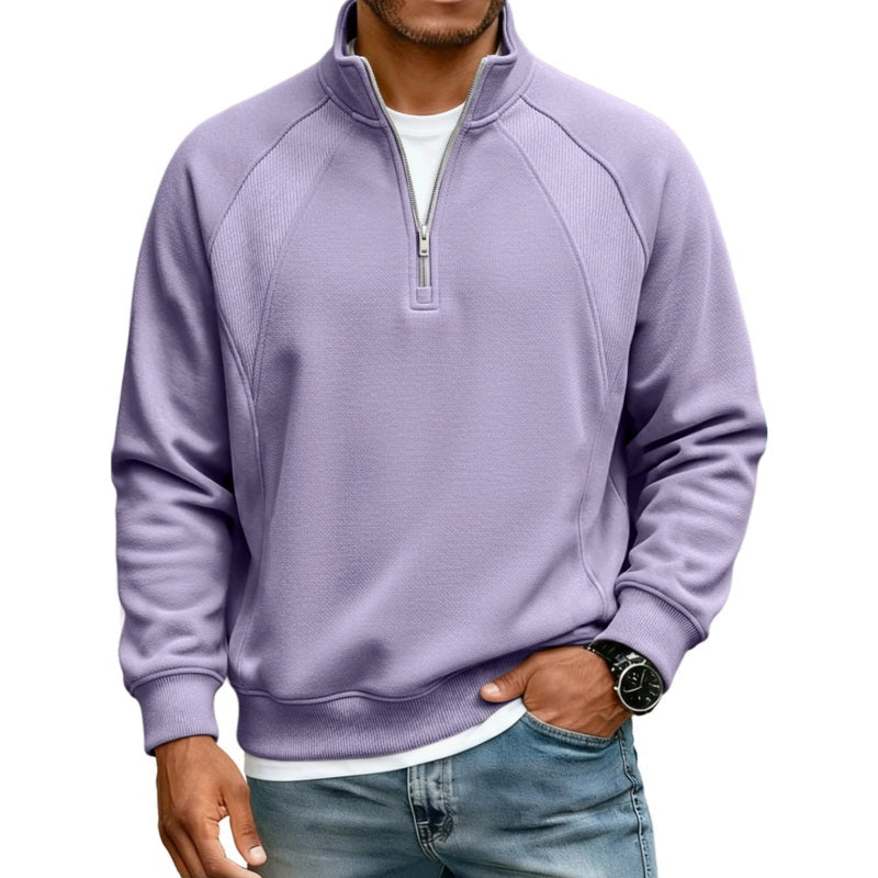 Sudadera Cálida con Media Cremallera para Hombre Corte Holgado