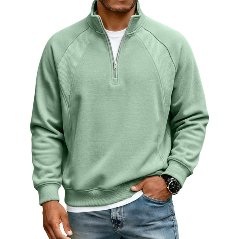 Sudadera Cálida con Media Cremallera para Hombre Corte Holgado