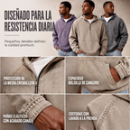 Sudadera con Capucha y Media Cremallera Efecto Mezclilla para Hombre
