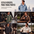 Sudadera con Capucha y Media Cremallera Efecto Mezclilla para Hombre