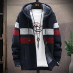 Sudadera con Capucha a Rayas para Hombre Forrada