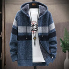 Sudadera con Capucha a Rayas para Hombre Forrada